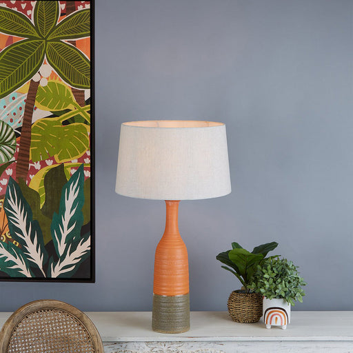 Buy Table Lamps Australia Potters 1 Light Ceramic Small Table Base Only - Orange/Brown - ZAF11188A