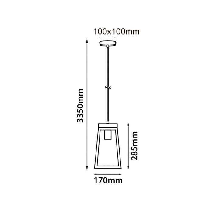 Buy Pendant Lights Australia LANTERNA Wood Trapezium 1 Light Pendant White - LANTERNA2