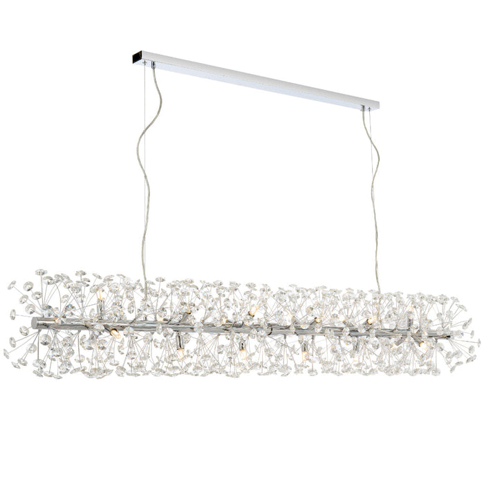 Lerida 18 Light Rectangular Pendant Chrome & Clear - LERIDA PE18R-CH