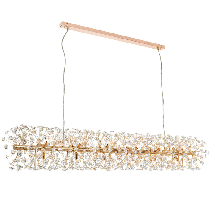 Lerida 18 Light Rectangular Pendant Gold & Clear - LERIDA PE18R-GD