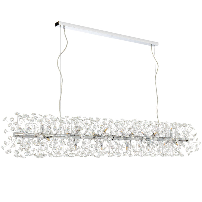 Lerida 18 Light Rectangular Pendant Chrome & Clear - LERIDA PE18R-CH