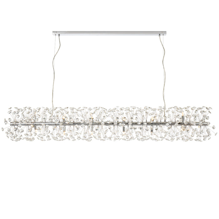 Lerida 18 Light Rectangular Pendant Chrome & Clear - LERIDA PE18R-CH