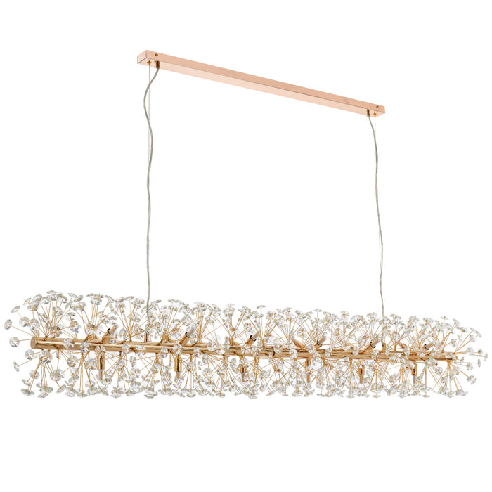 Lerida 18 Light Rectangular Pendant Gold & Clear - LERIDA PE18R-GD