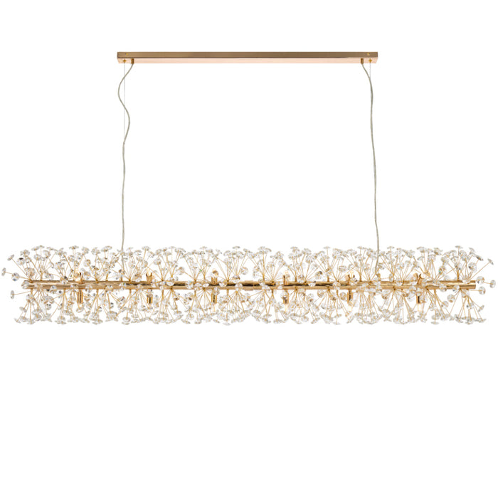 Lerida 18 Light Rectangular Pendant Gold & Clear - LERIDA PE18R-GD
