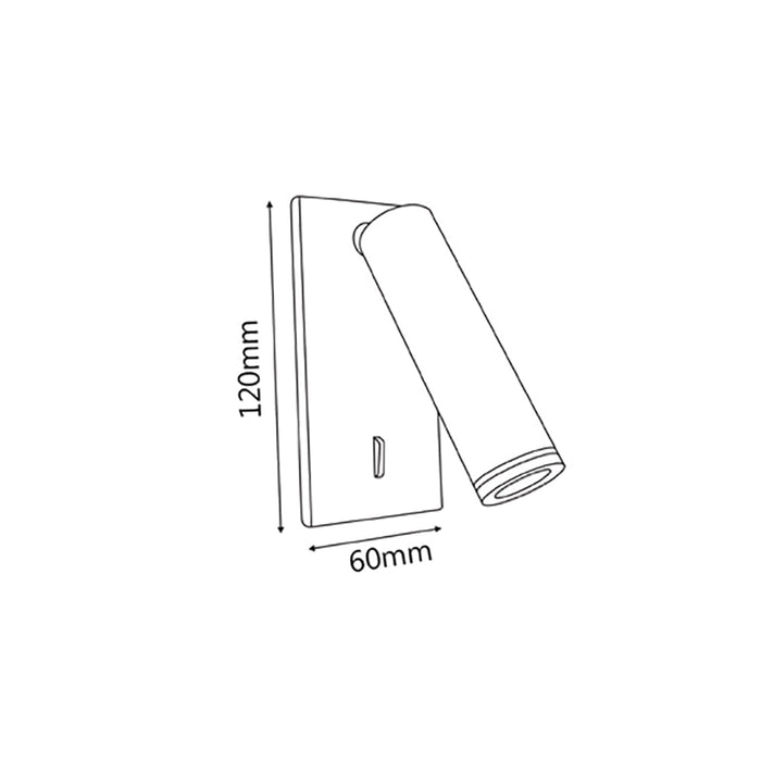 Buy Bedside Reading Lights Australia LYON Interior LED Recessed Wall / Reading Light White 3W 3000K - LYON