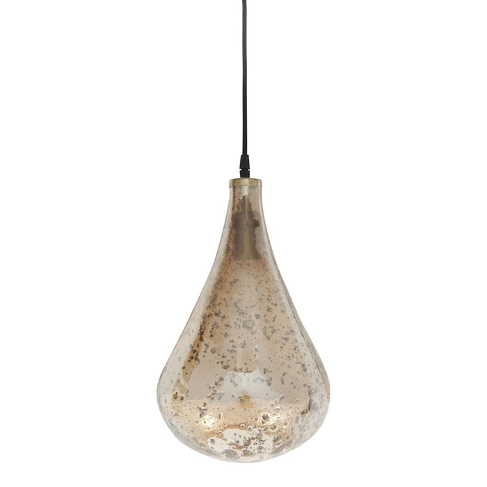 Buy Pendant Lights Australia Lustre Teardrop 1 Light Stone Effect Glass Teardrop Pendant Pale Gold - ZAF10341