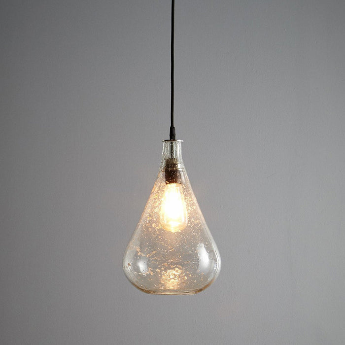 Buy Pendant Lights Australia Lustre Teardrop 1 Light Stone Effect Glass Teardrop Pendant Clear - ZAF10343