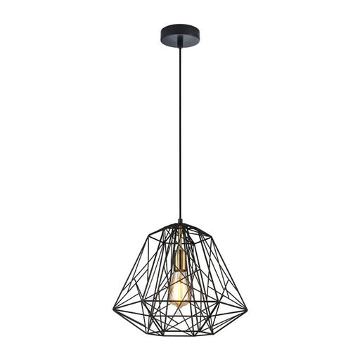 Buy Pendant Lights Australia Interior Iron Cage 1 Light Pendant Black & Brass - MARTE1