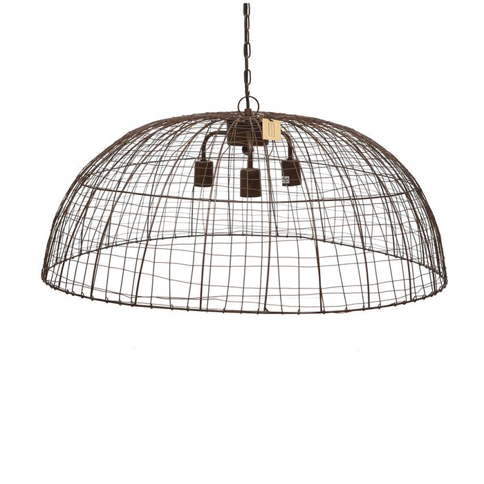 Buy Pendant Lights Australia Cray Dome 3 Light Wire Weave Dome Pendant Antique Copper - ZAF11137