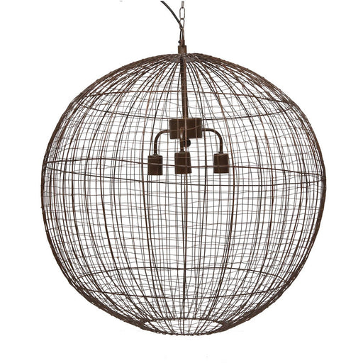 Buy Pendant Lights Australia Cray Ball Large 3 Light Wire Weave Ball Pendant Antique Copper - ZAF11135