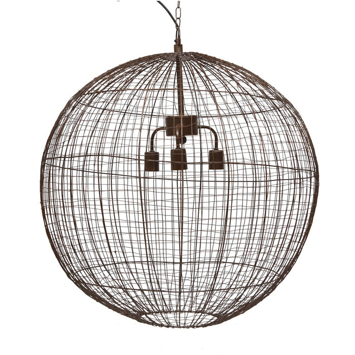 Buy Pendant Lights Australia Cray Ball Large 3 Light Wire Weave Ball Pendant Antique Copper - ZAF11135