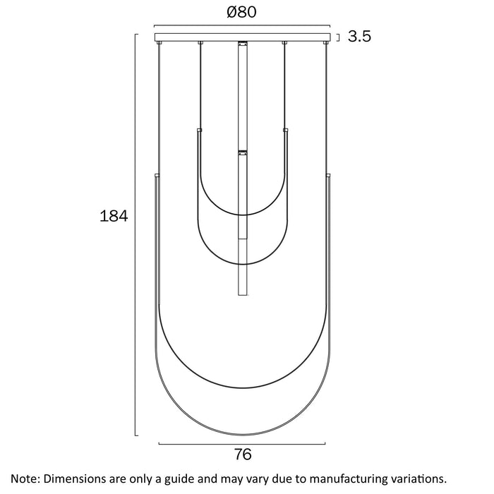 Mio LED Pendant 128W 3000K Black - MIO PE80-BK