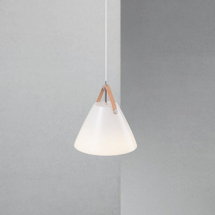 Buy Pendant Lights Australia Strap Pendant Light W270mm Opal white Glass - 84313001