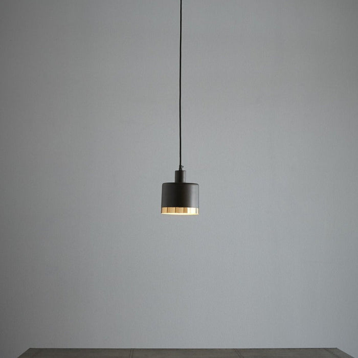 Buy Pendant Lights Australia Montreux Small 2 Tone Drum Pendant - Black/Gold - ZAF10349