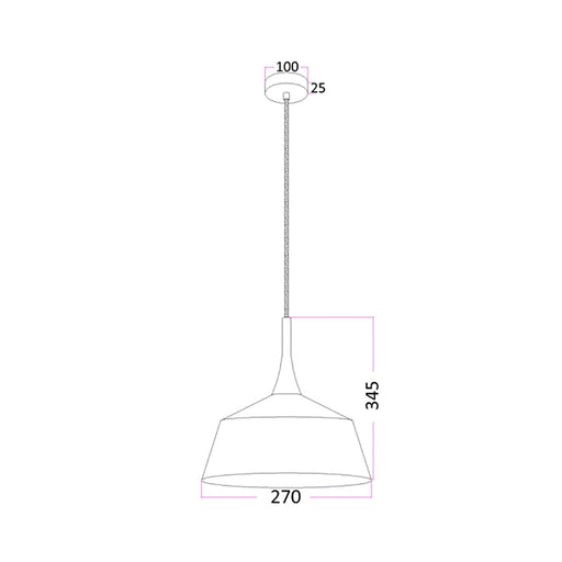 Buy Pendant Lights Australia NORDIC Angled Dome Pendant Light Small White - NORDIC1