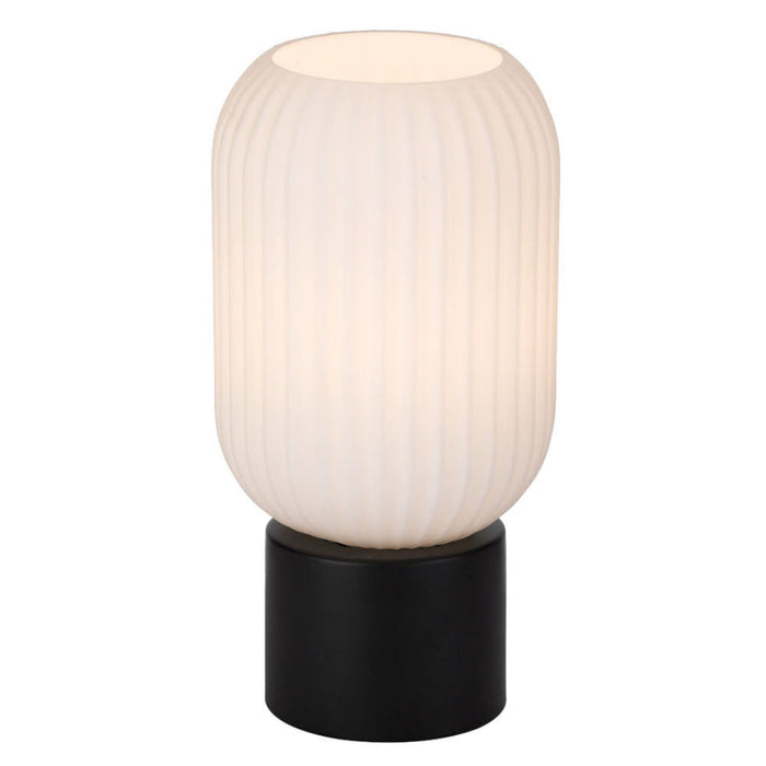 Buy Table Lamps Australia Nori 1 Light Table Lamp Matt Black & Opal Matt - NORI TL-BKOM