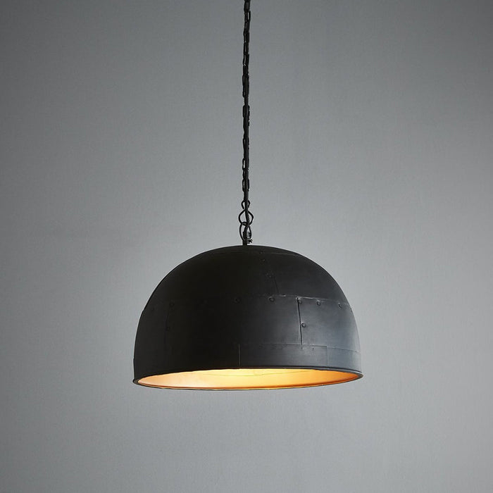 Buy Pendant Lights Australia Noir Small 1 Light Iron Dome Pendant Black With Gold Interior - ZAF10402