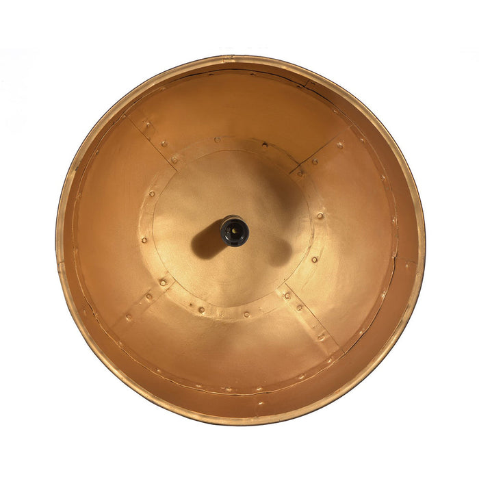 Buy Pendant Lights Australia Noir Small 1 Light Iron Dome Pendant Black With Gold Interior - ZAF10402