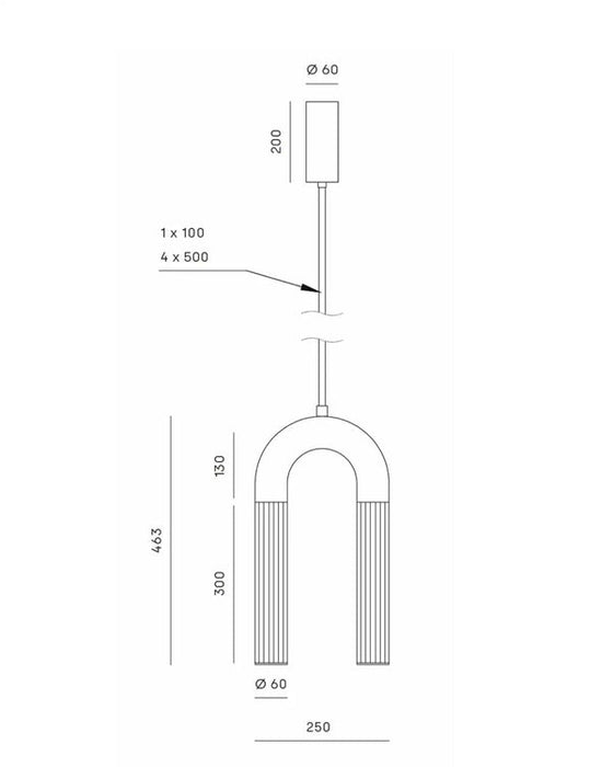 Iman LED Pendant Light 11W 2700K Matte Black - ARO.C1322/L/NEG