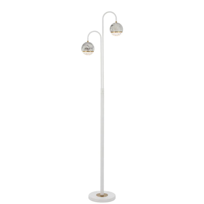 Buy Floor Lamps Australia Oneta Floor Lamp 2 Lights White Matt Iron Clear Acrylic - ONETA FL2-WHCL