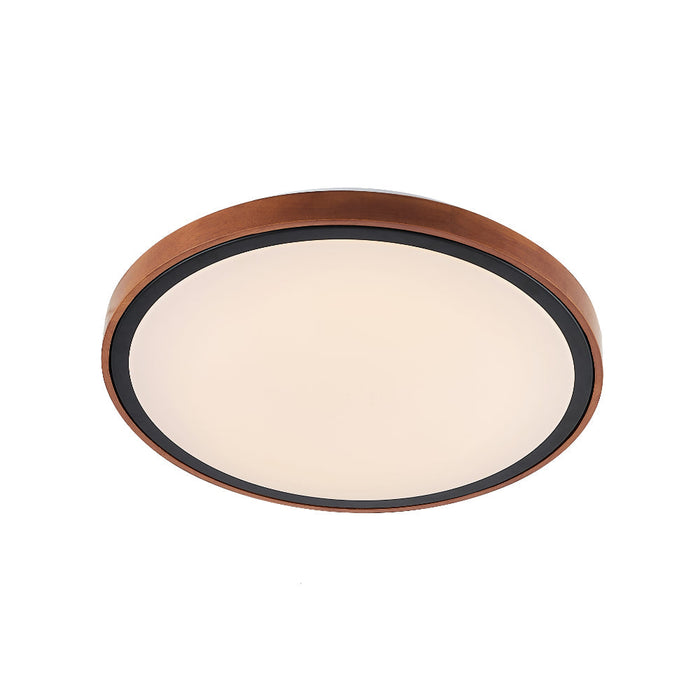 Orlin 300mm LED Oyster 12W TRI Colour Black & Walnut - ORLIN OY30-WD3C
