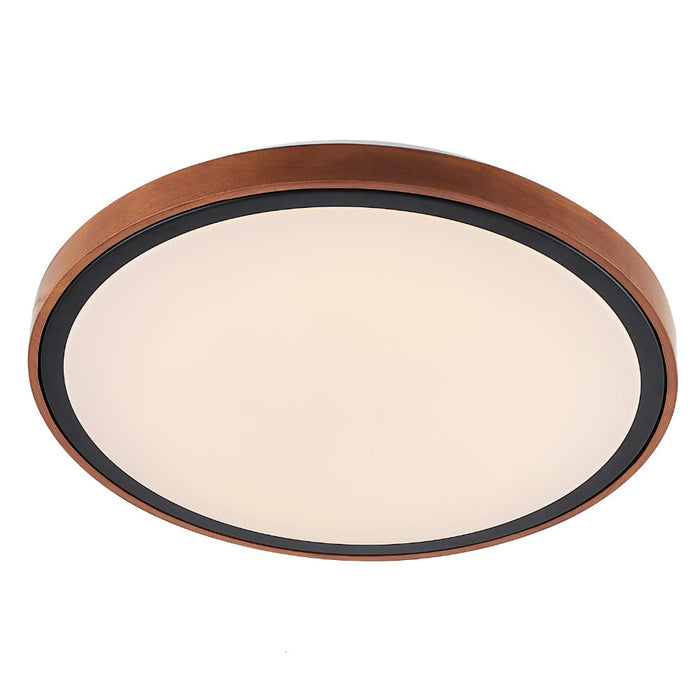 Orlin 500mm LED Oyster 36W TRI Colour Black & Walnut - ORLIN OY50-WD3C