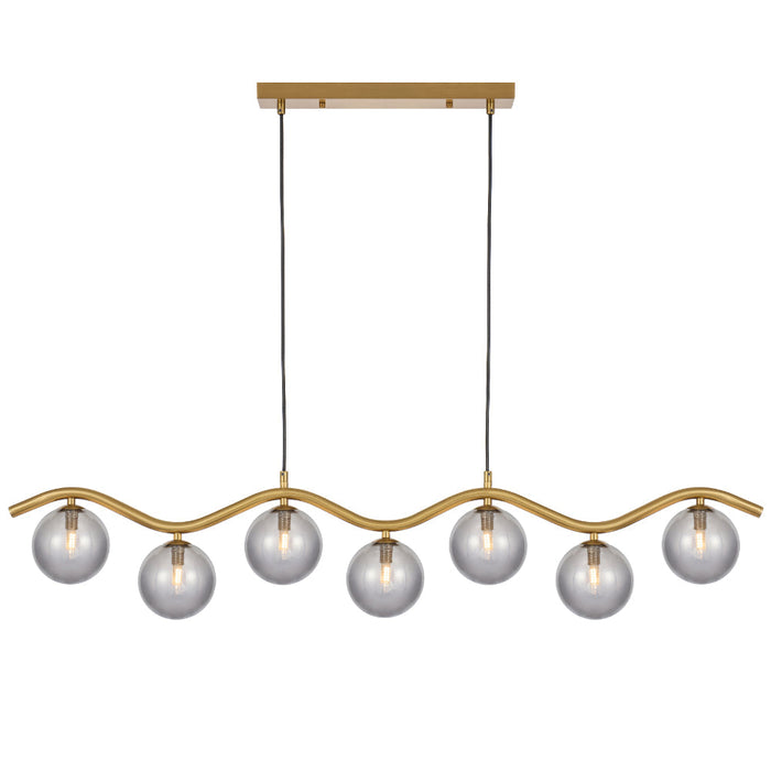 Orton 7 Light Pendant Antique Gold & Smoke - ORTON PE7-AGSM