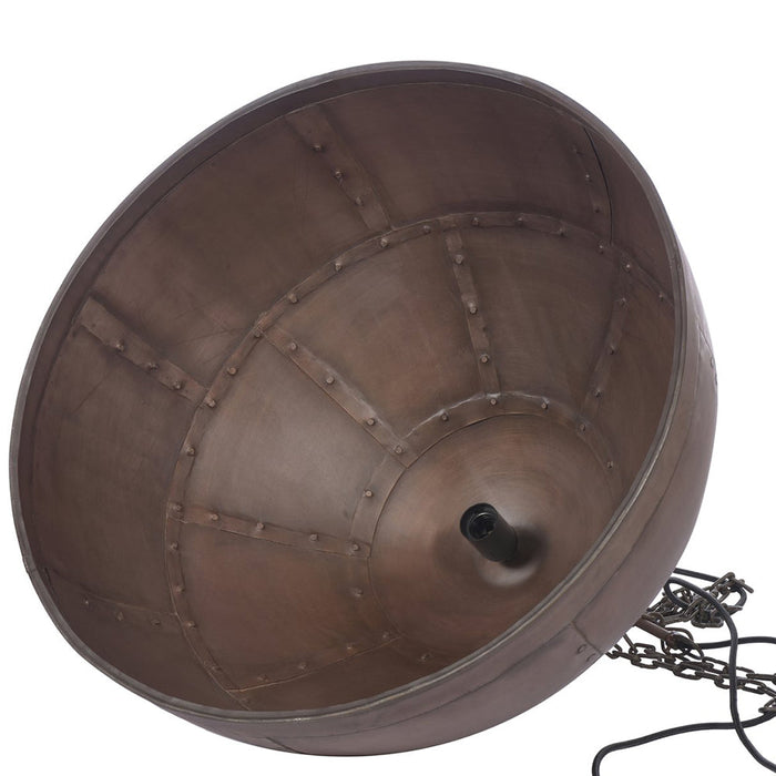 Buy Pendant Lights Australia P51 Large 1 Light Iron Riveted Dome Pendant Antique Copper - ZAF11044CP