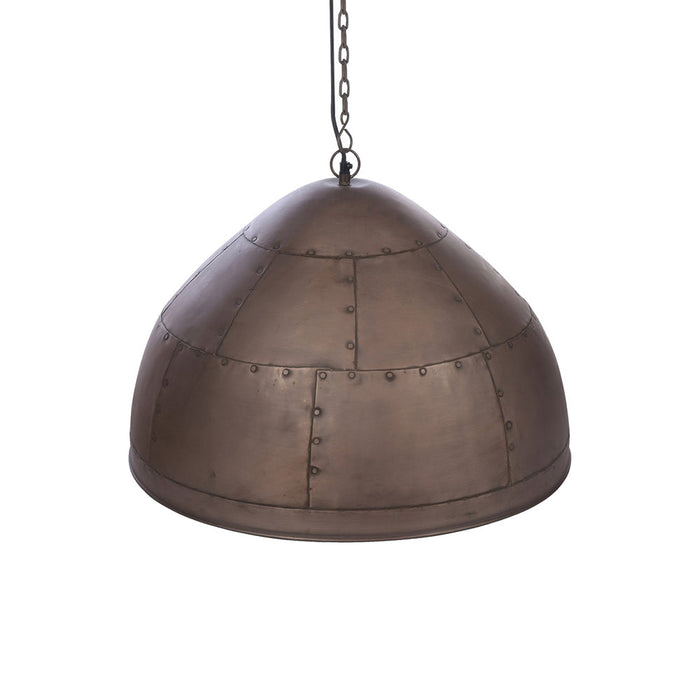 Buy Pendant Lights Australia P51 Small 1 Light Iron Riveted Dome Pendant Antique Copper - ZAF10308