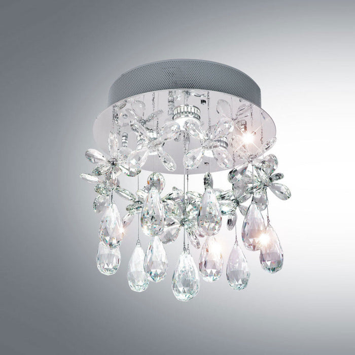 Buy Flush Mount Lights Australia Paradis 3 Light 320mm Stainless Steel Flush Mount Chrome & Clear - PARADIS CTC32-CH