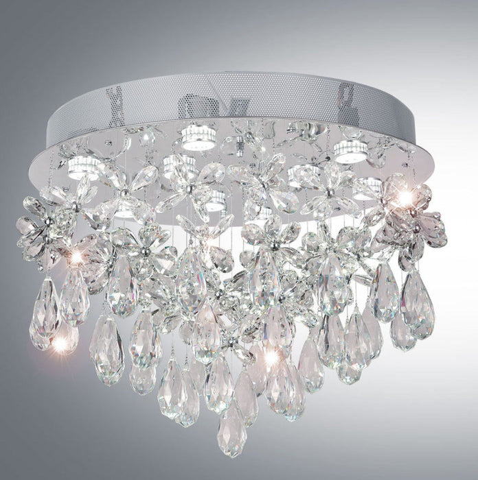 Buy Flush Mount Lights Australia Paradis 7 Light 450mm Stainless Steel Flush Mount Chrome & Clear - PARADIS CTC45-CH