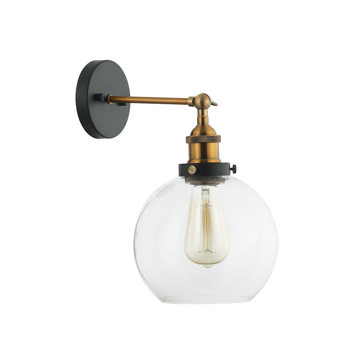 Buy Wall Sconce Australia Interior Clear Wine Glass Shape With Antique Brass Highlight 1 Light Wall Light - PESINI1W