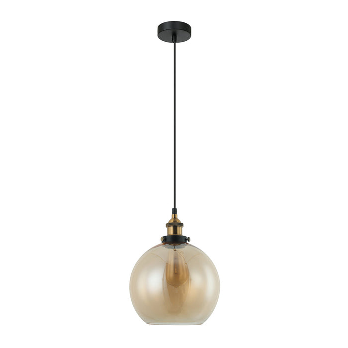 Buy Pendant Lights Australia Interior Amber Wine Glass Shape With Antique Brass Highlight 1 Light Pendant - PESINI3