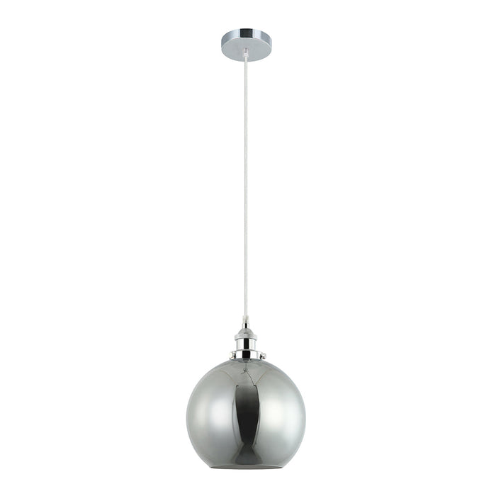Buy Pendant Lights Australia Interior Black Smoke Wine Glass Shape With Chrome Highlight 1 Light Pendant - PESINI5