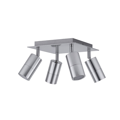 Buy Outdoor Ceiling Spotlights Australia GU10 Exterior Adjustable Head 4 Light Square Spotlight Titanium IP44 - PG4SQT