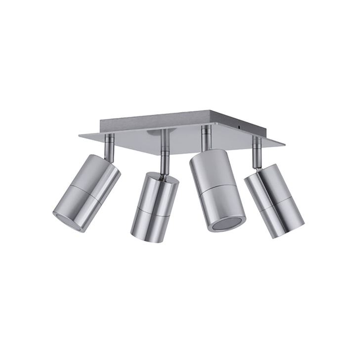 Buy Outdoor Ceiling Spotlights Australia GU10 Exterior Adjustable Head 4 Light Square Spotlight Titanium IP44 - PG4SQT