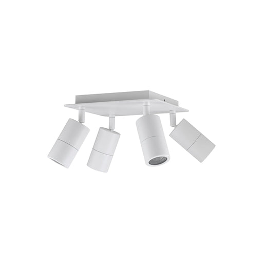 Buy Outdoor Ceiling Spotlights Australia GU10 Exterior Adjustable Head 4 Light Square Spotlight White IP44 - PG4SQWH