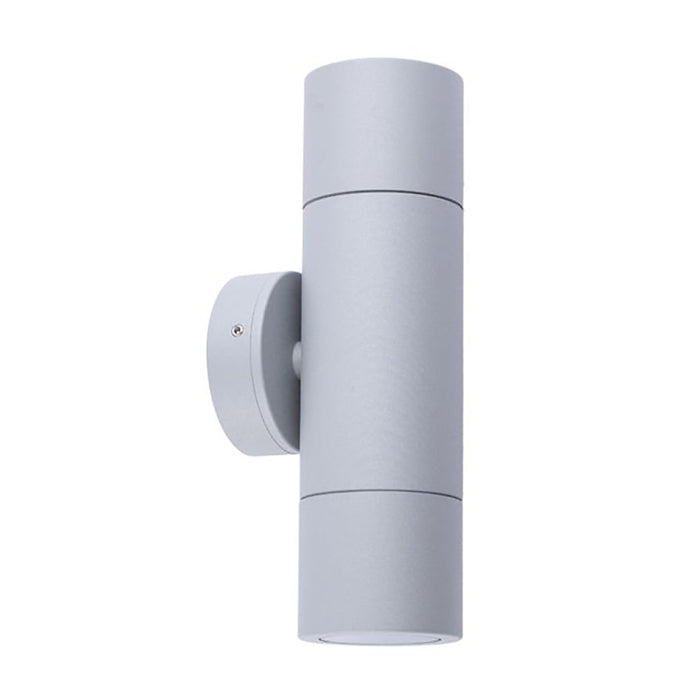 Buy Up / Down Wall Lights Australia MR16 12V Exterior Double Fixed Up/Down Wall Pillar Light Matt Grey IP65 - PMUDSIL