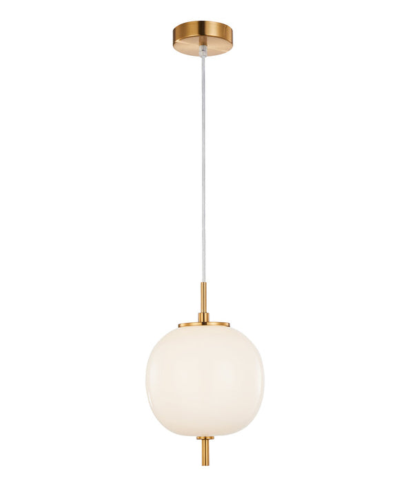 Pino Round Pendant Light Iron & Glass Opal Matte - PINO1
