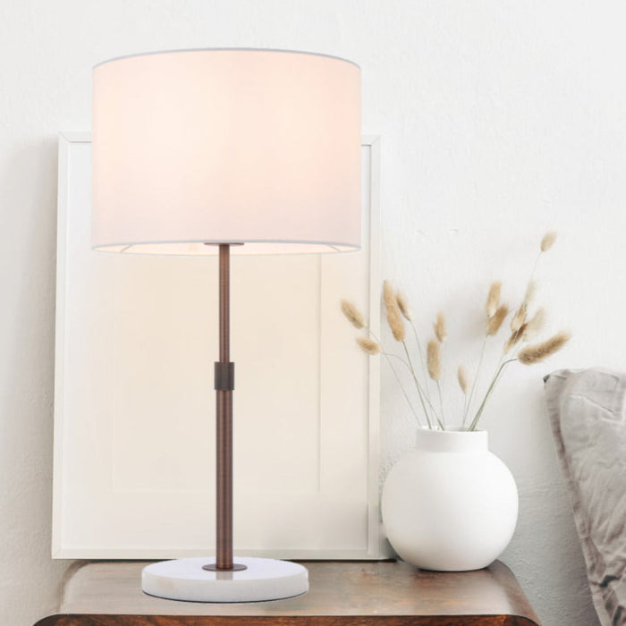 Buy Table Lamps Australia Placin Table Lamp Bronze Iron White Marble - PLACIN TL-BZIV