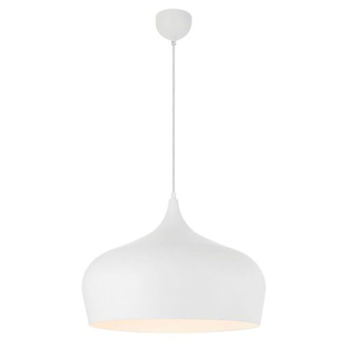 Buy Pendant Lights Australia Polk-45 1 Light Pendant White Brushed, White POLK PE45-WHB