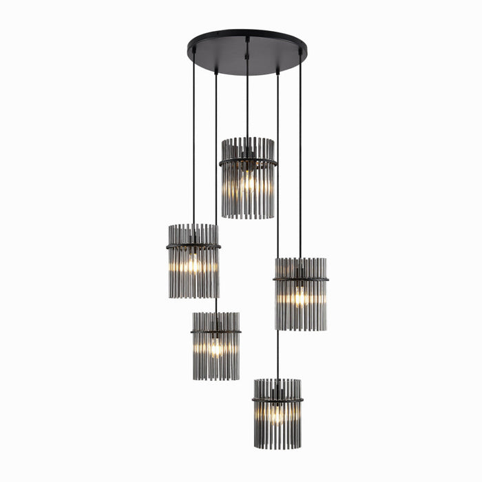 Buy Cluster Pendants Australia QUILO Cluster Pendant 5 Lights Black Smoke - QUILO PE5-BKSM