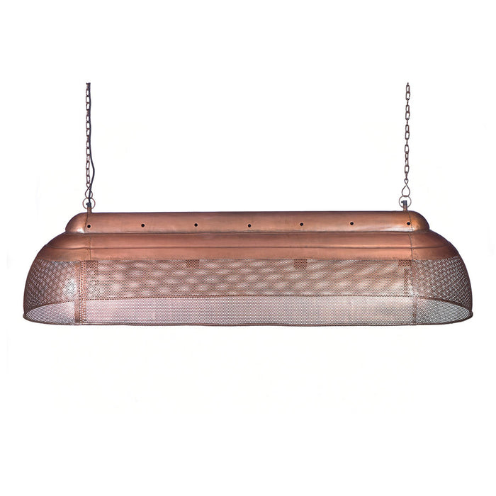 Buy Pendant Lights Australia Riva 4 Light Extra Long Perforated Iron Elongated Pendant - Antique Copper - ZAF10413