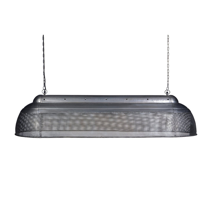 Buy Pendant Lights Australia Riva 4 Light Extra Long Perforated Iron Elongated Pendant - Zinc - ZAF10414