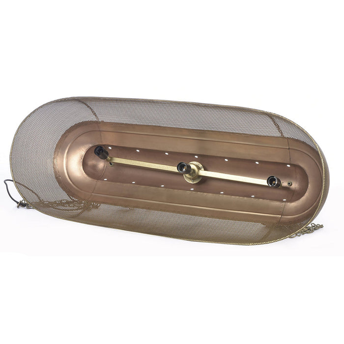 Buy Pendant Lights Australia Riva 3 Light Perforated Iron Elongated Long Pendant Antique Brass - ZAF10317