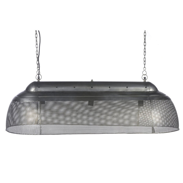Buy Pendant Lights Australia Riva 3 Light Perforated Iron Elongated Long Pendant Zinc - ZAF10326
