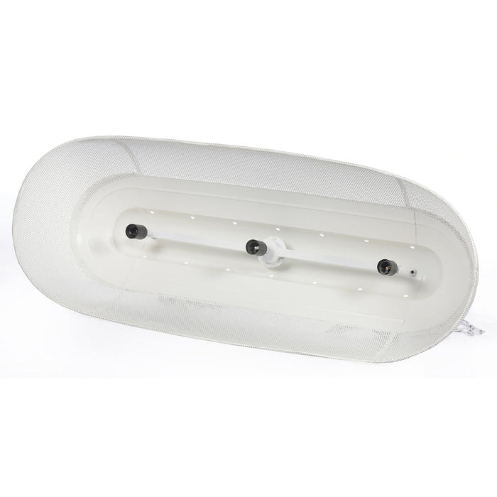 Buy Pendant Lights Australia Riva Long 3 Light Perforated Iron Dome Pendant- Matt White - ZAF10335