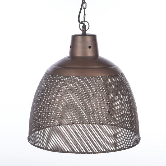 Buy Pendant Lights Australia Riva 1 Light Perforated Iron Dome Medium Pendant Antique Copper - ZAF10327