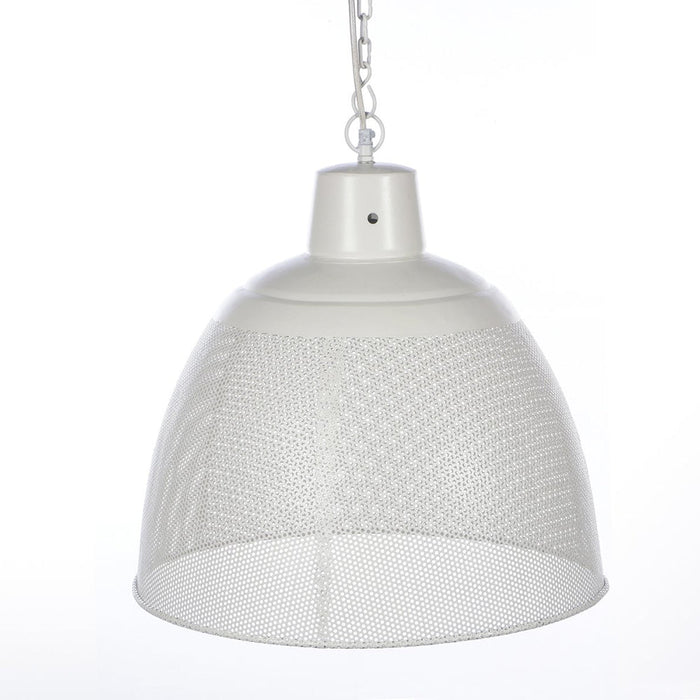 Buy Pendant Lights Australia Riva Small 1 Light Perforated Iron Dome Pendant- Matt White - ZAF10332