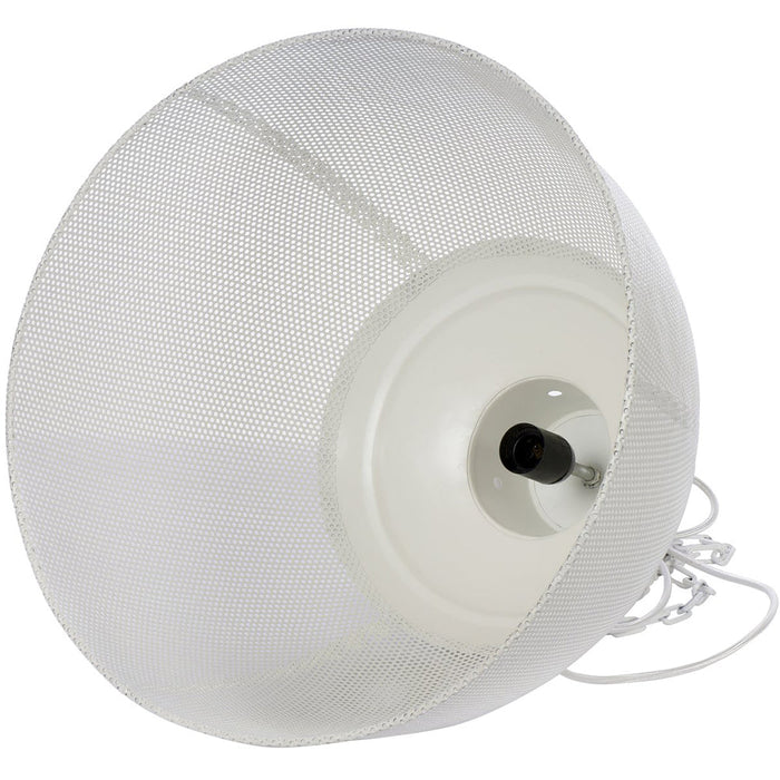 Buy Pendant Lights Australia Riva Small 1 Light Perforated Iron Dome Pendant- Matt White - ZAF10332